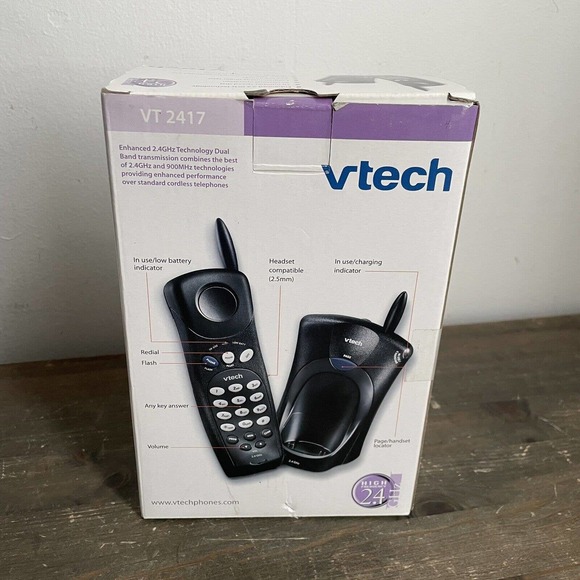 Vtech Cordless Telephone with Base New in Box VT2417 High Frequency 2.4 GHz - Picture 3 of 7